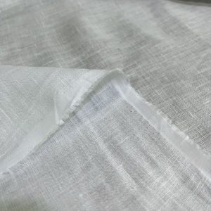 Fine White 100% Pure Linen Fabric