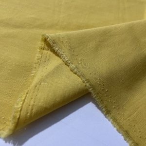 Natural Linen Fabric Yellow Color